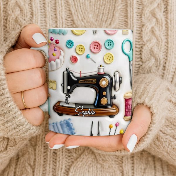 Creative Sewing Machine And Accessories Gift - Personalized Custom Coffee Mug - JBS046_MG Creative Sewing Machine And Accessories Gift - Personalized Custom Coffee Mug - JBS046_MG