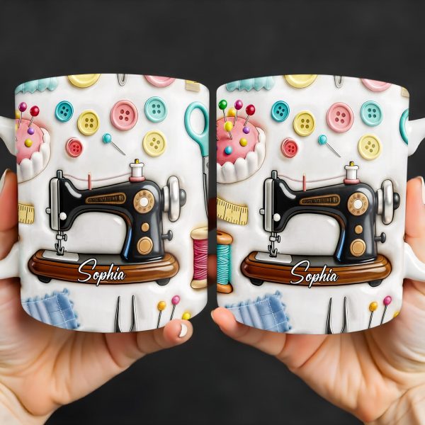 Creative Sewing Machine And Accessories Gift - Personalized Custom Coffee Mug - JBS046_MG Creative Sewing Machine And Accessories Gift - Personalized Custom Coffee Mug - JBS046_MG