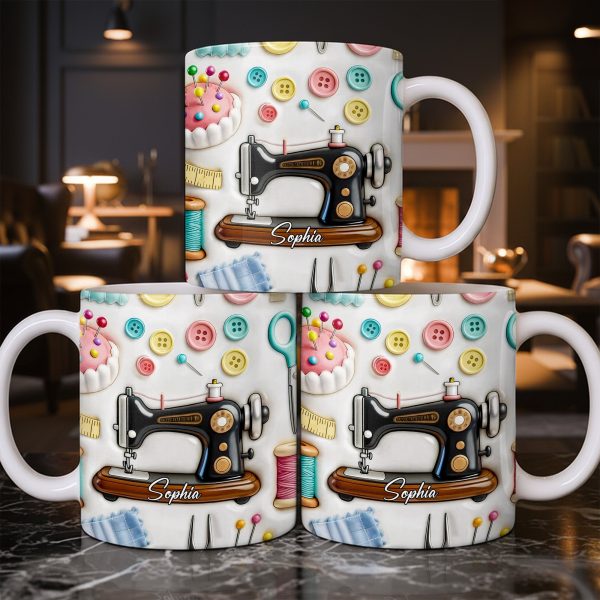 Creative Sewing Machine And Accessories Gift - Personalized Custom Coffee Mug - JBS046_MG Creative Sewing Machine And Accessories Gift - Personalized Custom Coffee Mug - JBS046_MG