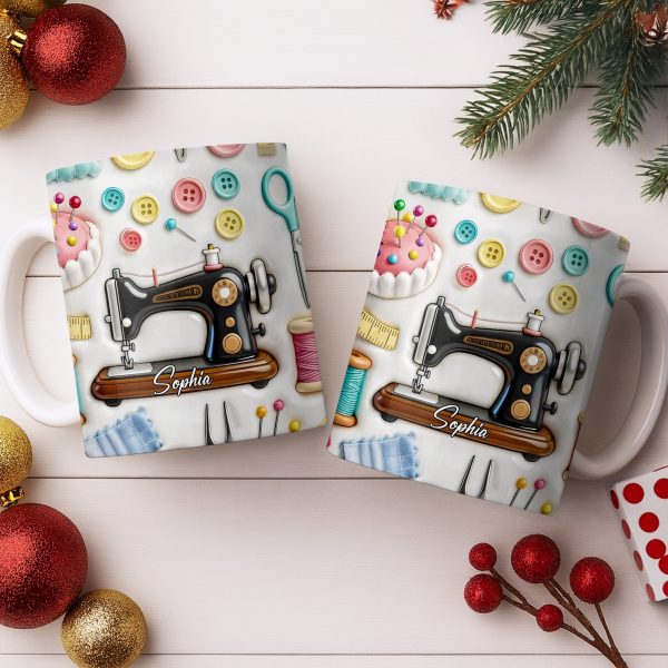 Creative Sewing Machine And Accessories Gift - Personalized Custom Coffee Mug - JBS046_MG Creative Sewing Machine And Accessories Gift - Personalized Custom Coffee Mug - JBS046_MG
