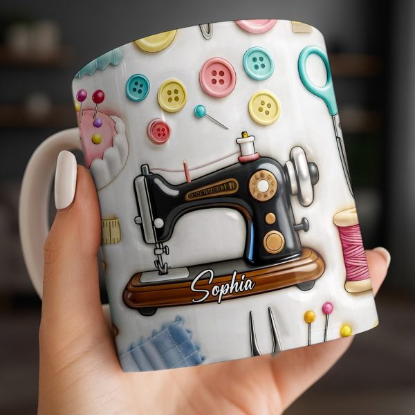 Creative Sewing Machine And Accessories Gift - Personalized Custom Coffee Mug - JBS046_MG Creative Sewing Machine And Accessories Gift - Personalized Custom Coffee Mug - JBS046_MG