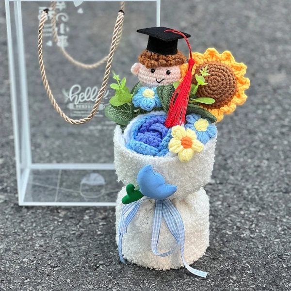 Crochet Sunflower Bouquet Handmade Eternal Flowers for Gifts and Decoration Crochet Sunflower Bouquet Handmade Eternal Flowers for Gifts and Decoration