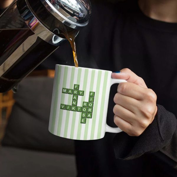 Crossword Best Dad Mom Grandpa Grandma Ever - Personalized White Edge-to-Edge Mug
