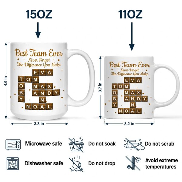Crossword Best Team Ever Scrabble - Personalized Mug Crossword Best Team Ever Scrabble - Personalized Mug