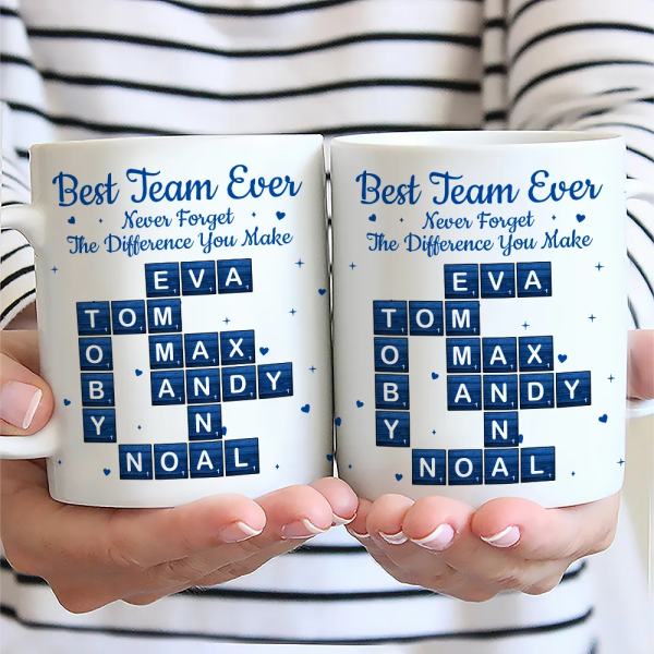 Crossword Best Team Ever Scrabble - Personalized Mug Crossword Best Team Ever Scrabble - Personalized Mug