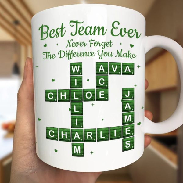 Crossword Best Team Ever Scrabble - Personalized Mug Crossword Best Team Ever Scrabble - Personalized Mug