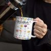 Crystal Effect Birth Flower Grandkids Make Life More Grand - Personalized White Edge-to-Edge Mug Crystal Effect Birth Flower Grandkids Make Life More Grand - Personalized White Edge-to-Edge Mug