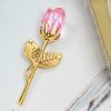 Crystal Glass Artificial Rose Crystal Glass Artificial Rose