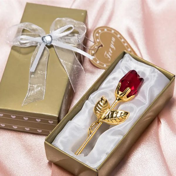 Crystal Glass Artificial Rose Crystal Glass Artificial Rose