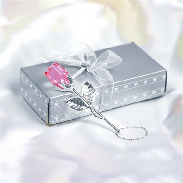 Crystal Glass Rose Figurine for Home and Gift Decor
