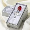 Crystal Glass Rose Figurine for Home and Gift Decor