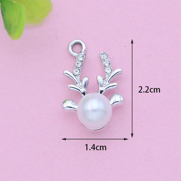 Crystal Pearl Deer Charm Set for Jewelry Making
