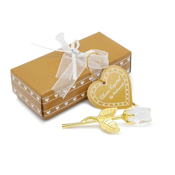 Crystal Rose Gold and Silver Artificial Flower Gift Box Crystal Rose Gold and Silver Artificial Flower Gift Box