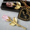 Crystal Rose Gold and Silver Artificial Flower Gift Box Crystal Rose Gold and Silver Artificial Flower Gift Box