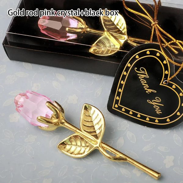 Crystal Rose Gold and Silver Artificial Flower Gift Box Crystal Rose Gold and Silver Artificial Flower Gift Box