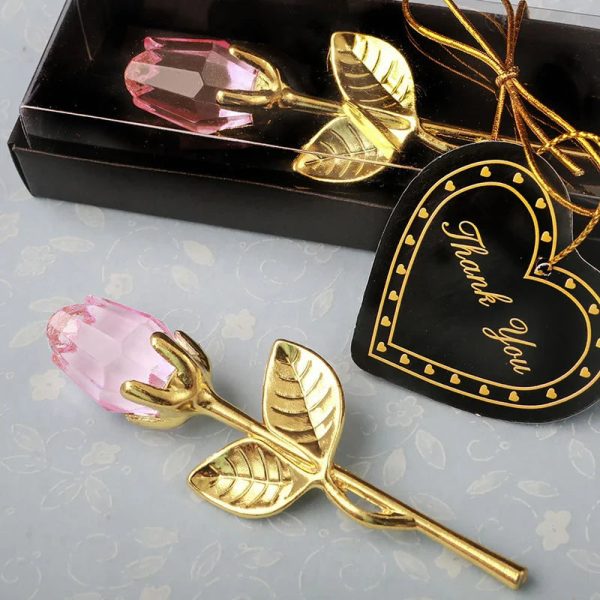 Crystal Rose Gold and Silver Artificial Flower Gift Box Crystal Rose Gold and Silver Artificial Flower Gift Box