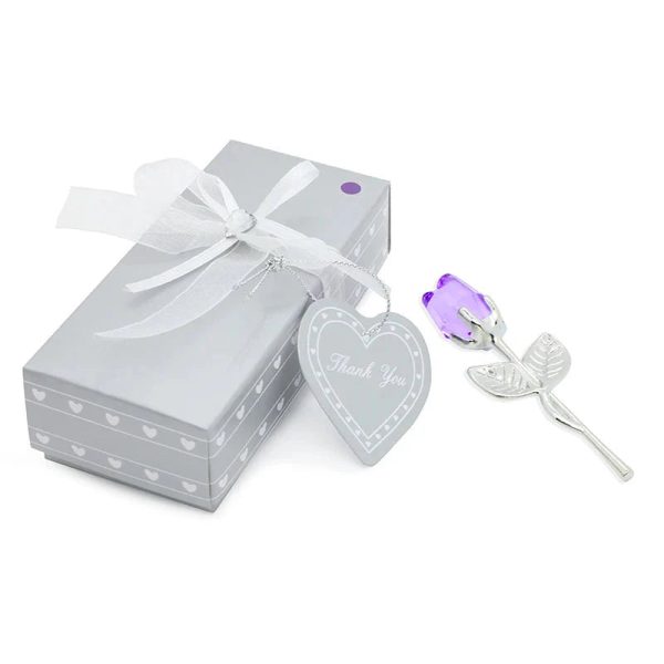 Crystal Rose Gold and Silver Artificial Flower Gift Box Crystal Rose Gold and Silver Artificial Flower Gift Box
