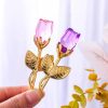 Crystal Rose Gold and Silver Artificial Flower Gift Box Crystal Rose Gold and Silver Artificial Flower Gift Box