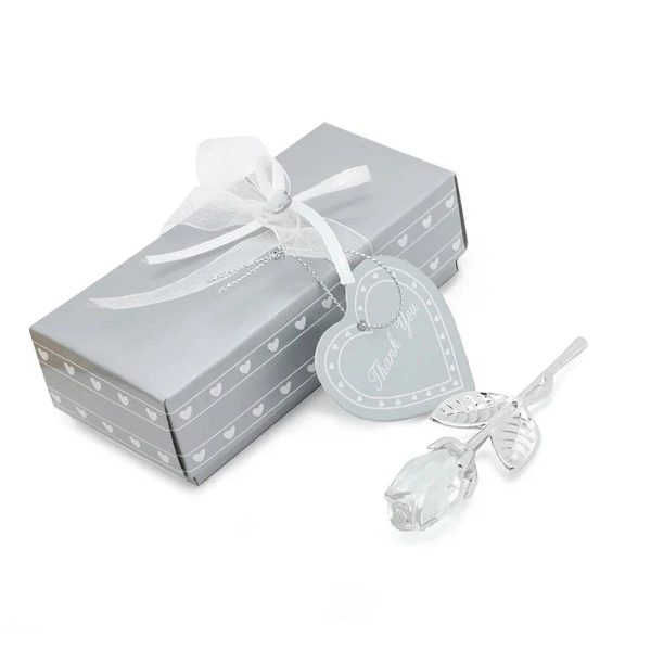 Crystal Rose Gold and Silver Artificial Flower Gift Box Crystal Rose Gold and Silver Artificial Flower Gift Box