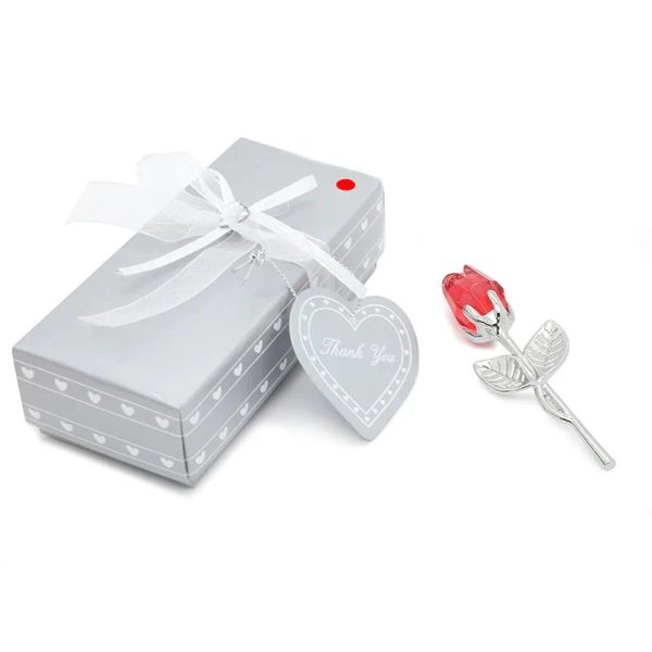 Crystal Rose Gold and Silver Artificial Flower Gift Box Crystal Rose Gold and Silver Artificial Flower Gift Box