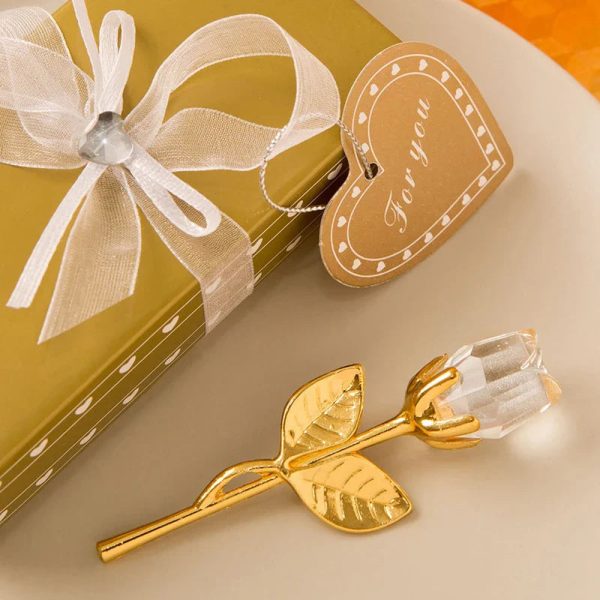 Crystal Rose Gold and Silver Artificial Flower Gift Box Crystal Rose Gold and Silver Artificial Flower Gift Box