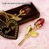 Crystal Rose Gold and Silver Artificial Flower Gift Box Crystal Rose Gold and Silver Artificial Flower Gift Box