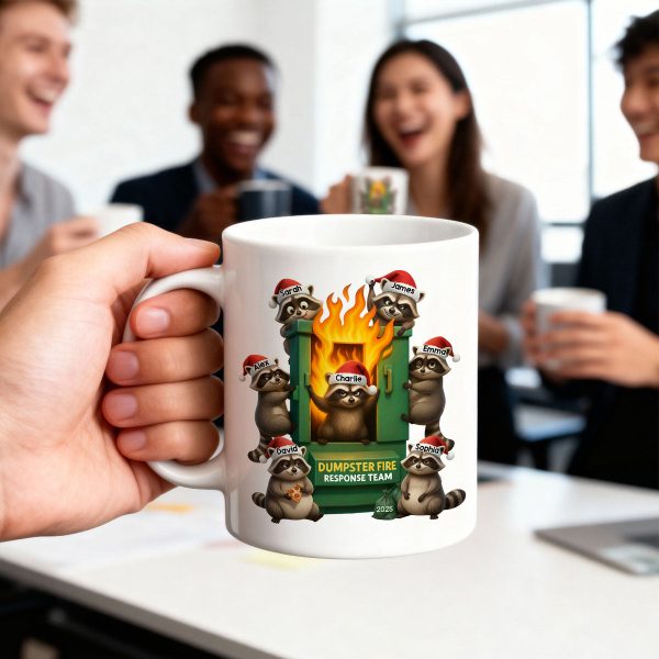 Cunning Raccoon Office Chaos Dumpster Fire Response Team - Personalized Mug - Funny Holiday Gift for Coworkers Cunning Raccoon Office Chaos Dumpster Fire Response Team - Personalized Mug - Funny Holiday Gift for Coworkers