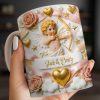 Cupid And Roses With Hearts And Bows Design - Personalized Custom Coffee Mug - CPL1330_MG