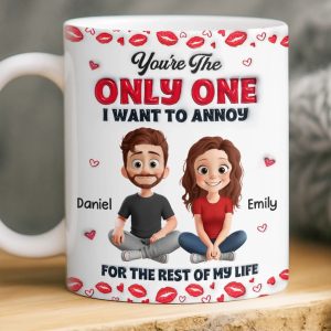 Custom 3D Inflated Effect Printed Mug - Personalized Anniversary Wedding Gifts For Husband And Wife, Him And Her - Love You More Every Day