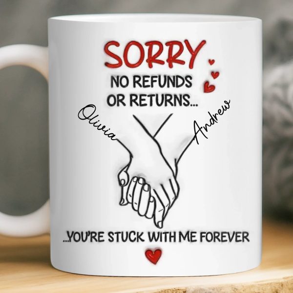 Custom 3D Inflated Effect Printed Mug - Personalized Anniversary Wedding Gifts For Husband And Wife, Him And Her - Side By Side Feels Natural Custom 3D Inflated Effect Printed Mug - Personalized Anniversary Wedding Gifts For Husband And Wife, Him And Her - Side By Side Feels Natural