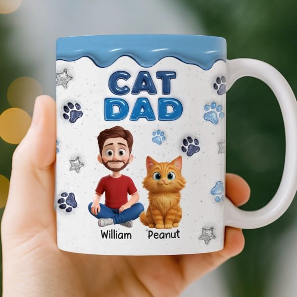 Custom 3D Inflated Effect Printed Mug - Personalized Birthday Gifts For Cat Lovers, Cat Mom And Dad - Living That Cat Life Custom 3D Inflated Effect Printed Mug - Personalized Birthday Gifts For Cat Lovers, Cat Mom And Dad - Living That Cat Life