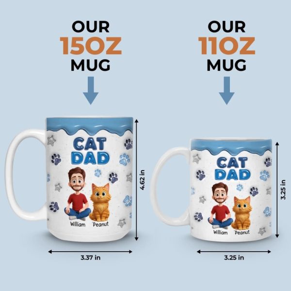 Custom 3D Inflated Effect Printed Mug - Personalized Birthday Gifts For Cat Lovers, Cat Mom And Dad - Living That Cat Life Custom 3D Inflated Effect Printed Mug - Personalized Birthday Gifts For Cat Lovers, Cat Mom And Dad - Living That Cat Life