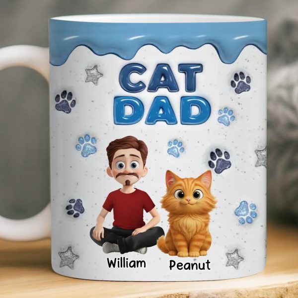 Custom 3D Inflated Effect Printed Mug - Personalized Birthday Gifts For Cat Lovers, Cat Mom And Dad - Living That Cat Life Custom 3D Inflated Effect Printed Mug - Personalized Birthday Gifts For Cat Lovers, Cat Mom And Dad - Living That Cat Life