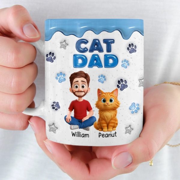 Custom 3D Inflated Effect Printed Mug - Personalized Birthday Gifts For Cat Lovers, Cat Mom And Dad - Living That Cat Life Custom 3D Inflated Effect Printed Mug - Personalized Birthday Gifts For Cat Lovers, Cat Mom And Dad - Living That Cat Life