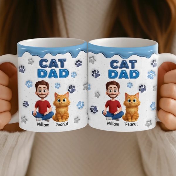 Custom 3D Inflated Effect Printed Mug - Personalized Birthday Gifts For Cat Lovers, Cat Mom And Dad - Living That Cat Life Custom 3D Inflated Effect Printed Mug - Personalized Birthday Gifts For Cat Lovers, Cat Mom And Dad - Living That Cat Life