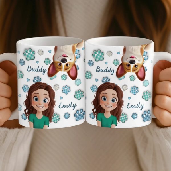 Custom 3D Inflated Effect Printed Mug - Personalized Birthday Gifts For Dog Cat Lovers, Dog Dad And Mom, Cat Owners - Paws Make Life Pop Custom 3D Inflated Effect Printed Mug - Personalized Birthday Gifts For Dog Cat Lovers, Dog Dad And Mom, Cat Owners - Paws Make Life Pop