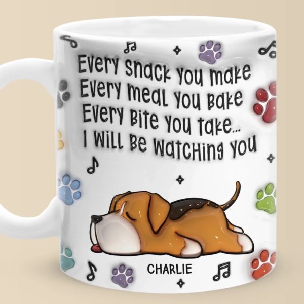 Custom 3D Inflated Effect Printed Mug - Personalized Birthday Gifts For Dog Lovers, Dog Dad And Mom - Canine Coffee Club President