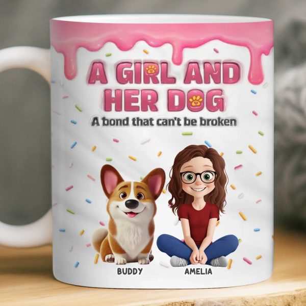 Custom 3D Inflated Effect Printed Mug - Personalized Birthday Gifts For Dog Lovers, Dog Dad And Mom - Her World, Her Dog Custom 3D Inflated Effect Printed Mug - Personalized Birthday Gifts For Dog Lovers, Dog Dad And Mom - Her World, Her Dog