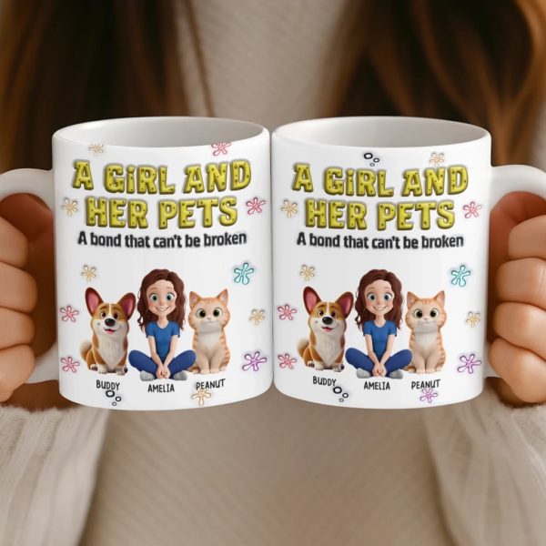Custom 3D Inflated Effect Printed Mug - Personalized Christmas Birthday Gifts For Dog Cat Lovers, Dog Dad And Mom, Cat Owners - My World, My Pets Custom 3D Inflated Effect Printed Mug - Personalized Christmas Birthday Gifts For Dog Cat Lovers, Dog Dad And Mom, Cat Owners - My World, My Pets