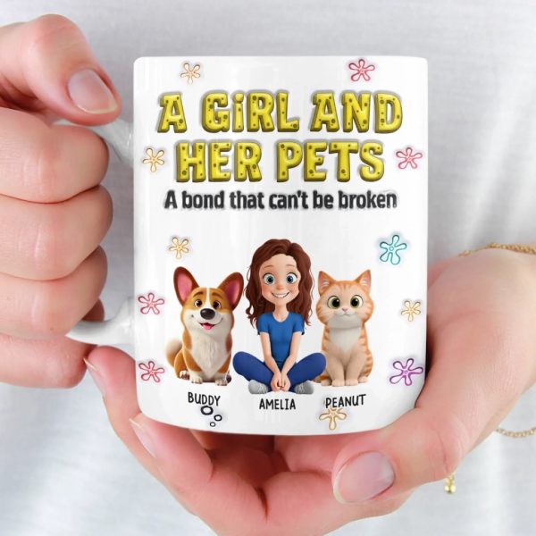 Custom 3D Inflated Effect Printed Mug - Personalized Christmas Birthday Gifts For Dog Cat Lovers, Dog Dad And Mom, Cat Owners - My World, My Pets Custom 3D Inflated Effect Printed Mug - Personalized Christmas Birthday Gifts For Dog Cat Lovers, Dog Dad And Mom, Cat Owners - My World, My Pets