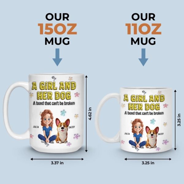 Custom 3D Inflated Effect Printed Mug - Personalized Christmas Birthday Gifts For Dog Lovers, Dog Dad And Mom - Just A Girl And Her Furry Soulmate Custom 3D Inflated Effect Printed Mug - Personalized Christmas Birthday Gifts For Dog Lovers, Dog Dad And Mom - Just A Girl And Her Furry Soulmate