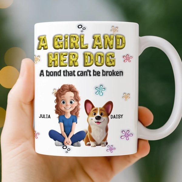 Custom 3D Inflated Effect Printed Mug - Personalized Christmas Birthday Gifts For Dog Lovers, Dog Dad And Mom - Just A Girl And Her Furry Soulmate Custom 3D Inflated Effect Printed Mug - Personalized Christmas Birthday Gifts For Dog Lovers, Dog Dad And Mom - Just A Girl And Her Furry Soulmate