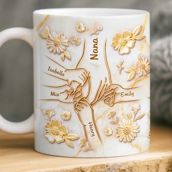 Custom 3D Inflated Effect Printed Mug - Personalized Mother's Day Gifts For Mom, Grandma - Love Passed Down Forever Custom 3D Inflated Effect Printed Mug - Personalized Mother's Day Gifts For Mom, Grandma - Love Passed Down Forever