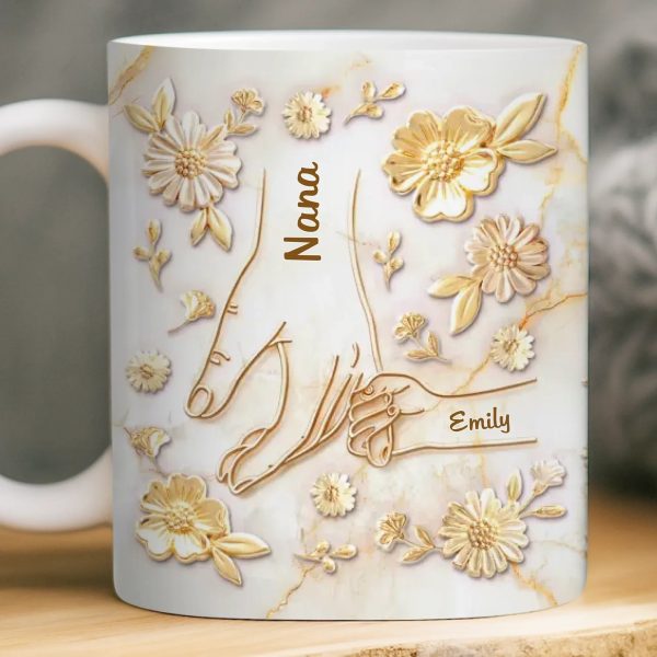 Custom 3D Inflated Effect Printed Mug - Personalized Mother's Day Gifts For Mom, Grandma - Love Passed Down Forever Custom 3D Inflated Effect Printed Mug - Personalized Mother's Day Gifts For Mom, Grandma - Love Passed Down Forever