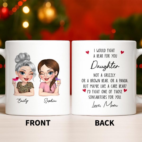 Custom Best Friends Caricature Coffee Mug With Flowers - Personalized Custom Coffee Mug - DAU248_MG Custom Best Friends Caricature Coffee Mug With Flowers - Personalized Custom Coffee Mug - DAU248_MG