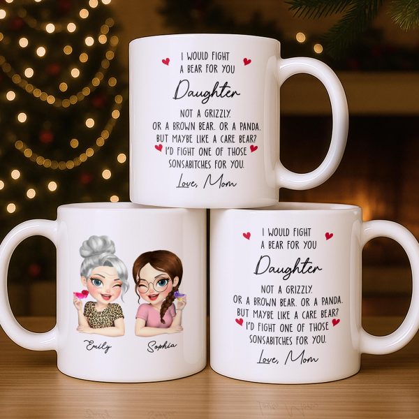Custom Best Friends Caricature Coffee Mug With Flowers - Personalized Custom Coffee Mug - DAU248_MG Custom Best Friends Caricature Coffee Mug With Flowers - Personalized Custom Coffee Mug - DAU248_MG