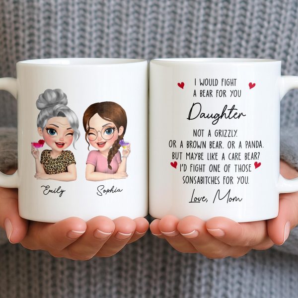 Custom Best Friends Caricature Coffee Mug With Flowers - Personalized Custom Coffee Mug - DAU248_MG Custom Best Friends Caricature Coffee Mug With Flowers - Personalized Custom Coffee Mug - DAU248_MG
