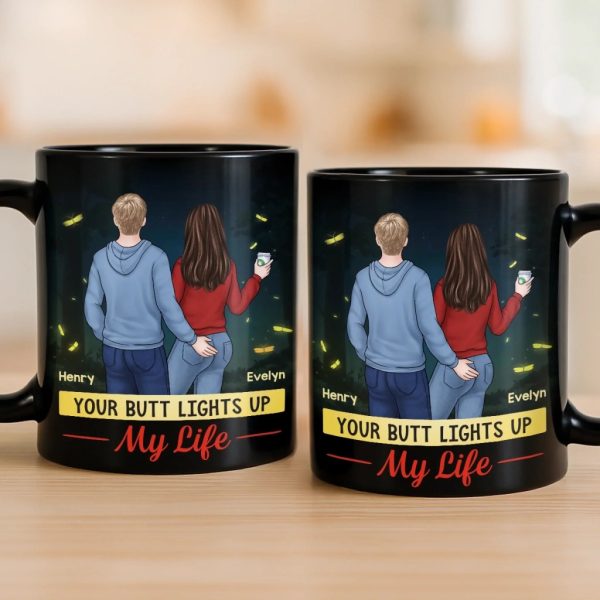Custom Black Mug - Personalized Anniversary Wedding Gifts For Husband And Wife, Him And Her - Endless Journeys, One Heart Custom Black Mug - Personalized Anniversary Wedding Gifts For Husband And Wife, Him And Her - Endless Journeys, One Heart