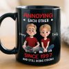 Custom Black Mug - Personalized Anniversary Wedding Gifts For Husband And Wife, Him And Her - Two Hearts Moving Forward Custom Black Mug - Personalized Anniversary Wedding Gifts For Husband And Wife, Him And Her - Two Hearts Moving Forward