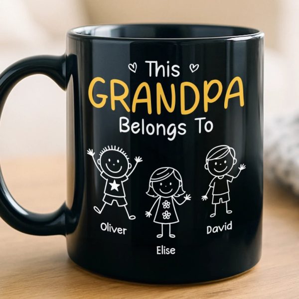 Custom Black Mug - Personalized Birthday Gifts For Dad, Grandpa - Grandkids Make Life Grand Custom Black Mug - Personalized Birthday Gifts For Dad, Grandpa - Grandkids Make Life Grand